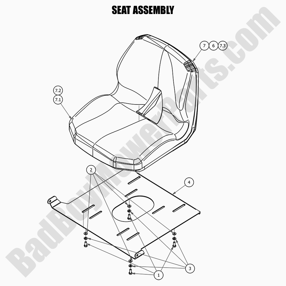 2569 - Bad Boy Mower Parts Lookup > 2021 > MZ & MZ Magnum > Seat Assembly